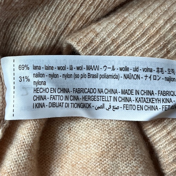 Zara Wool Blend Short Sleeve Turtleneck Crop Top Tan Size Small - Picture 9 of 12